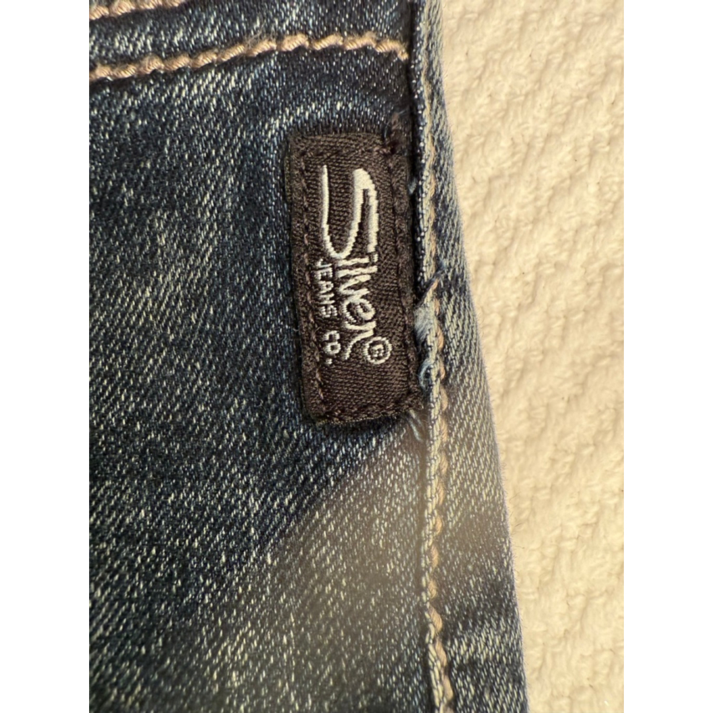 Girls Silver Jeans Co. Blue Garret Denim Jeans Size 14 with Gold Stitching - Picture 6 of 8